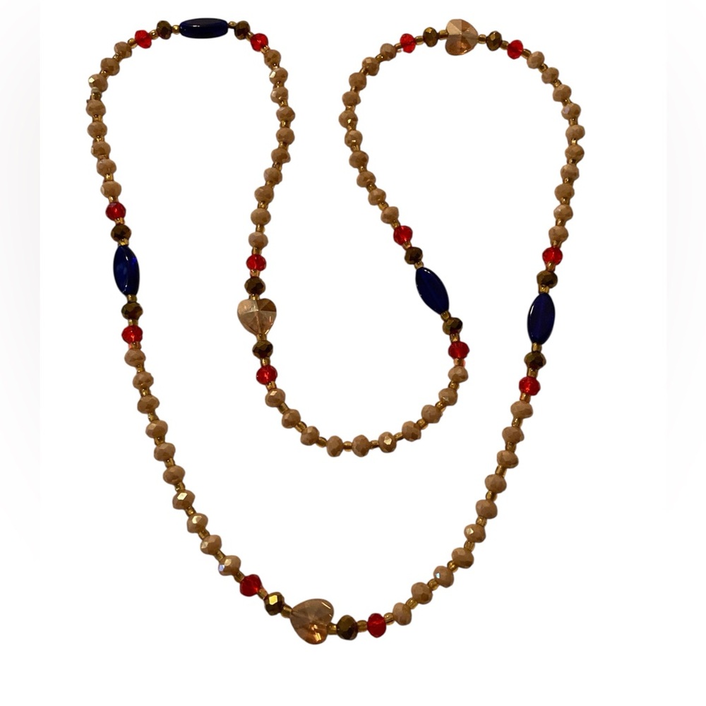 🤘Crystal Beaded Necklace with Crystal Heart Accents